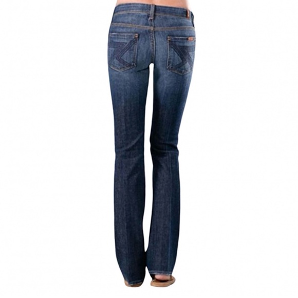 EUC 7 For All Mankind Flynt Flare Dark Wash Women’s Bootcut Seven Jeans Size 29 - Picture 3 of 13